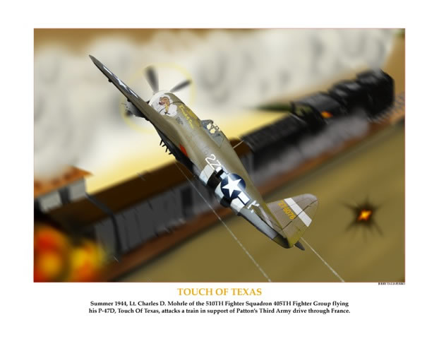 "Touch of Texas" 510th FS P-47 Print by Jerry Taliaferro